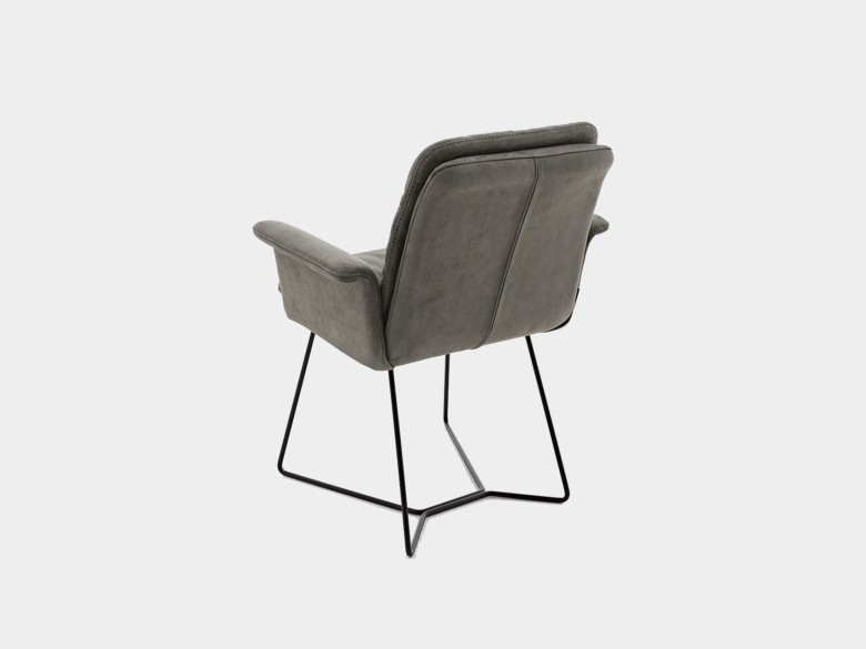 gemütlicher Esszimmerstuhl Polsterstuhl Sessel mit Armlehne in Stoff oder Leder Gestell Metall oder Holz auch mit Drehfunktion