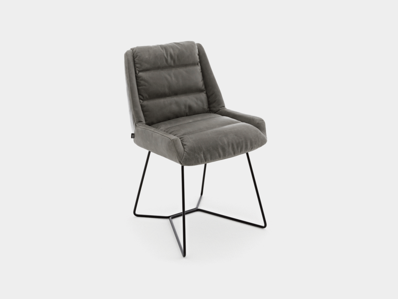 gemütlicher Esszimmerstuhl Sessel mit Armlehne in Stoff oder Leder Gestell Metall oder Holz auch mit Drehfunktion
